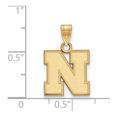 University of Nebraska Gold-Plated Sterling Silver Small Letter N Pendant – view 2