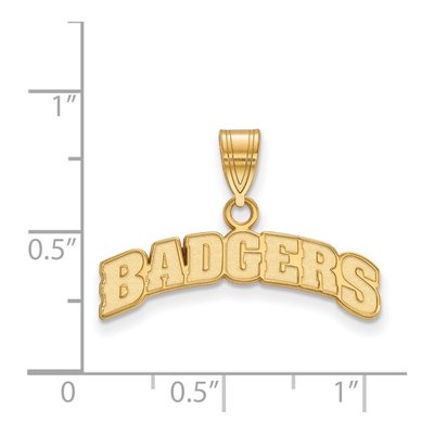 University of Wisconsin Gold-Plated Sterling Silver Medium Badgers Pendant – view 2