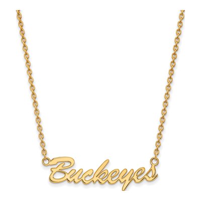 Ohio State University Gold-Plated Sterling Silver Medium Buckeyes Script Pendant