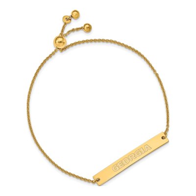 University of Georgia Gold-Plated Sterling Silver UGA Bar Bracelet – view 2