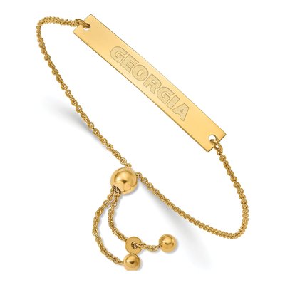 University of Georgia Gold-Plated Sterling Silver UGA Bar Bracelet