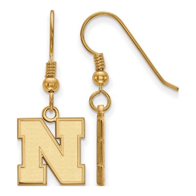 University of Nebraska Gold-Plated Sterling Silver Letter N Earrings