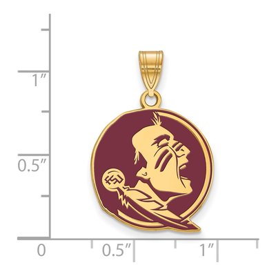 Florida State University Gold-Plated Sterling Silver Large Seminoles Enameled Pendant – view 2