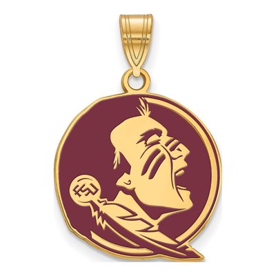 Florida State University Gold-Plated Sterling Silver Large Seminoles Enameled Pendant