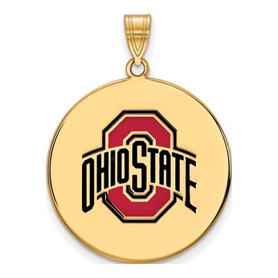Ohio State University Gold-Plated Sterling Silver Extra Large Enameled Disc Pendant