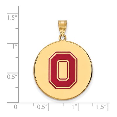 Ohio State University Gold-Plated Sterling Silver Extra Large Letter O Pendant – view 2