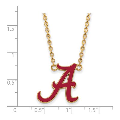 Alabama Crimson Tide Enamel Letter A Necklace 18" – view 2