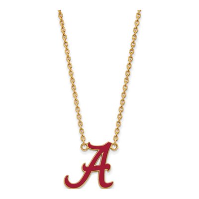 Alabama Crimson Tide Enamel Letter A Necklace 18"