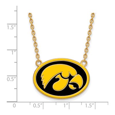 University of Iowa Gold-Plated Sterling Silver Large Hawk Pendant Necklace – view 2