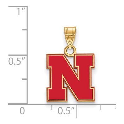 University of Nebraska Gold-Plated Sterling Silver Small Letter N Pendant – view 2
