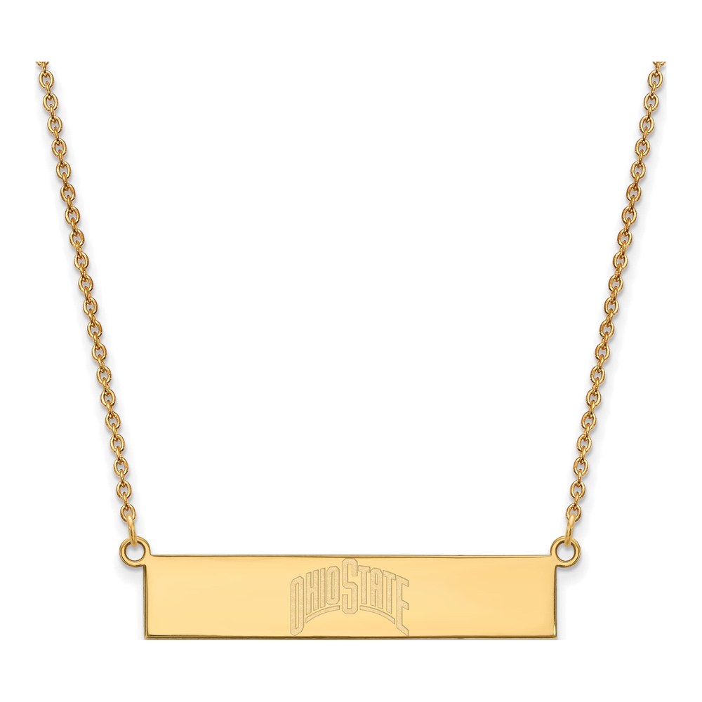 Ohio State University Gold-Plated Sterling Silver Small Bar Necklace
