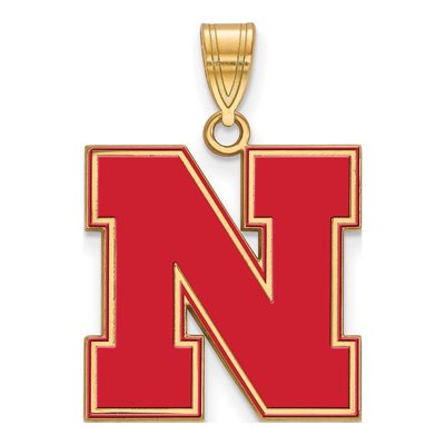 University of Nebraska Gold-Plated Sterling Silver Large Letter N Pendant