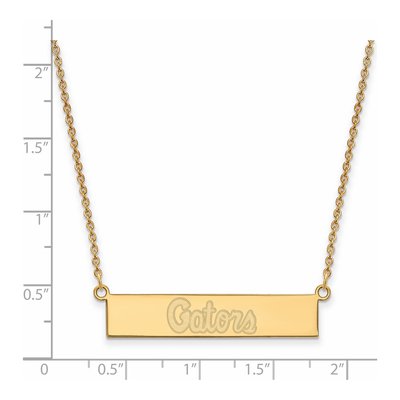University of Florida Gold-Plated Sterling Silver Small Gators Script Bar Necklace – view 2