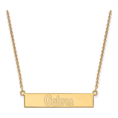 University of Florida Gold-Plated Sterling Silver Small Gators Script Bar Necklace