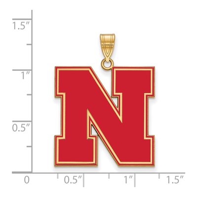 University of Nebraska Gold-Plated Sterling Silver Extra Large Letter N Pendant – view 2