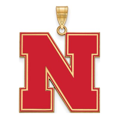 University of Nebraska Gold-Plated Sterling Silver Extra Large Letter N Pendant