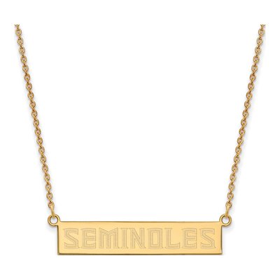 Florida State University Gold-Plated Sterling Silver Small FSU Seminoles Bar Necklace