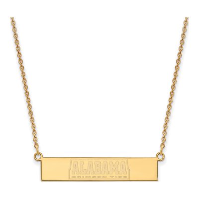 University of Alabama Gold-Plated Sterling Silver Medium Crimson Tide Bar Pendant