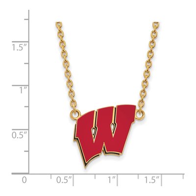 Wisconsin Badgers 'W' Pendant Necklace, 18" Chain – view 2