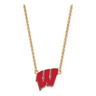 Wisconsin Badgers 'W' Pendant Necklace, 18" Chain