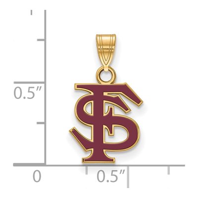 Florida State University Gold-Plated Sterling Silver Seminoles F-S Pendant – view 2