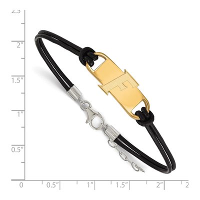 University of Florida Gold-Plated Sterling Silver Small Leather Letter F Bracelet – view 2