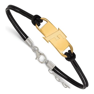University of Florida Gold-Plated Sterling Silver Small Leather Letter F Bracelet