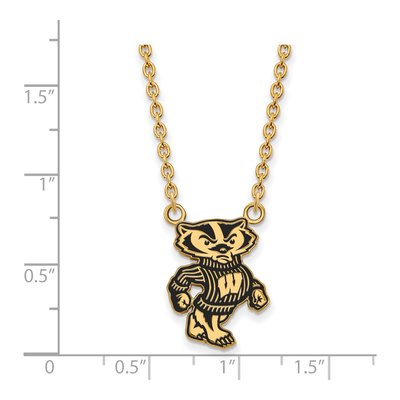 Wisconsin Badgers Enameled Pendant Necklace 18" – view 2