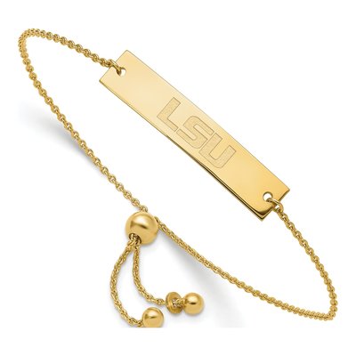 Louisiana State University Gold-Plated Sterling Silver LSU Bar Bracelet