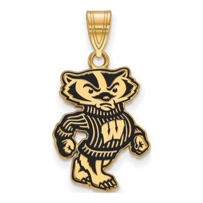 University of Wisconsin Gold-Plated Sterling Silver Large Badger Pendant