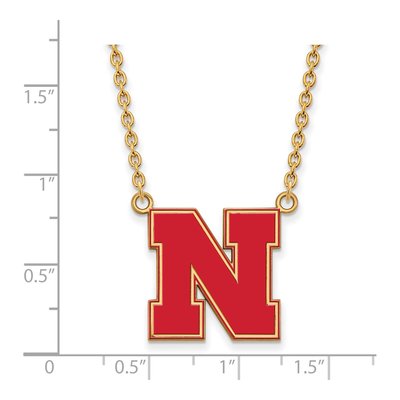 University of Nebraska Gold-Plated Sterling Silver Large Letter N Necklace – view 2