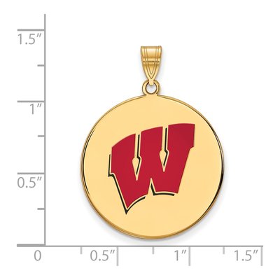 University of Wisconsin Gold-Plated Sterling Silver Extra Large Letter W Pendant – view 2