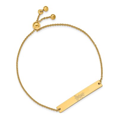 University of Nebraska Gold-Plated Sterling Silver Huskers Bar Bracelet – view 2