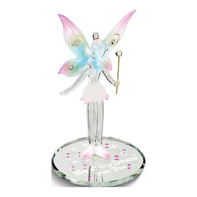 Handcrafted Glass Fairy Figurine with Swarovski Crystal