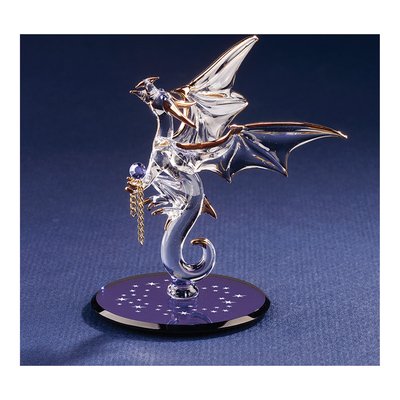 Dragon With Stars Crystal Accented Handcrafted Glass Figurine – view 3