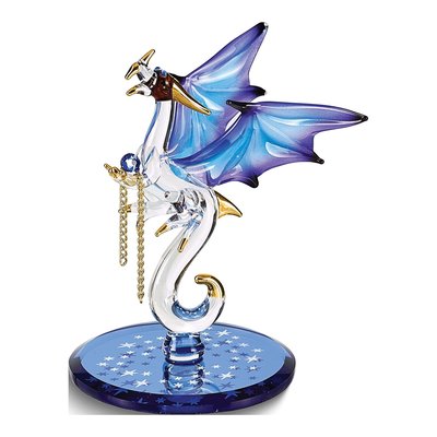 Dragon With Stars Crystal Accented Handcrafted Glass Figurine