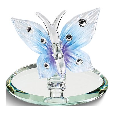 Blue Butterfly Crystal Glass Figurine Gift