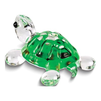 Handcrafted Green Turtle Glass Figurine Gift – view 2