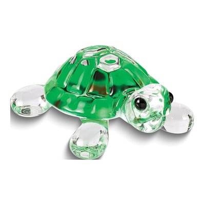 Handcrafted Green Turtle Glass Figurine Gift