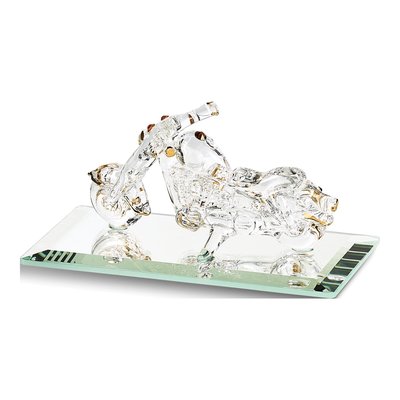 Glass Baron With Crystal Accents Handcrafted Motorcycle Figurine – view 2