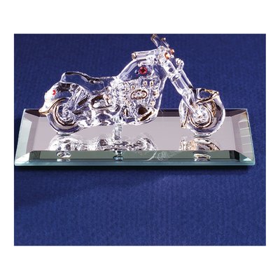 Glass Baron With Crystal Accents Handcrafted Motorcycle Figurine – view 3