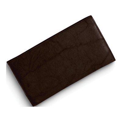 Black Distressed Leather 6-Slot Checkbook Wallet