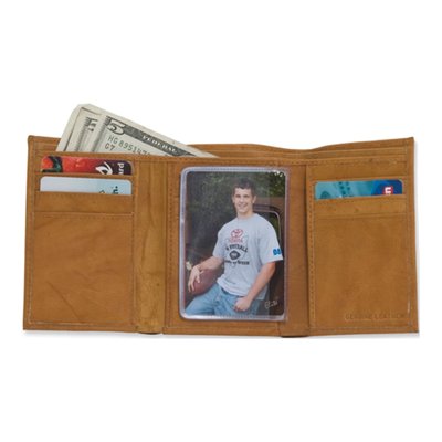 Men's Tan Leather Bi-Fold Wallet, 12 Slots – view 2