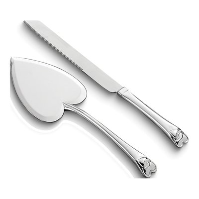 Silver-Plated Heart Knife & Server Set