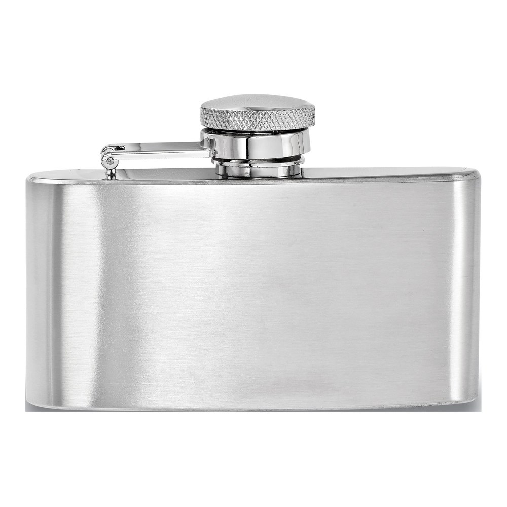Rebel Steel Brushed Stainless Steel 3 oz Hip Flask