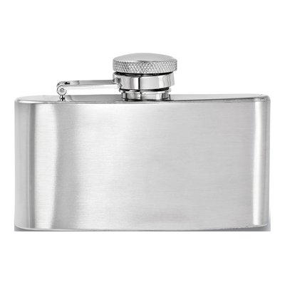 Rebel Steel Brushed Stainless Steel 3 oz Hip Flask