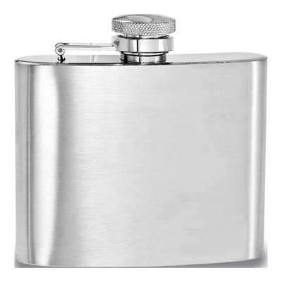 Rebel Steel Brushed Flask with Funnel, 5 oz
