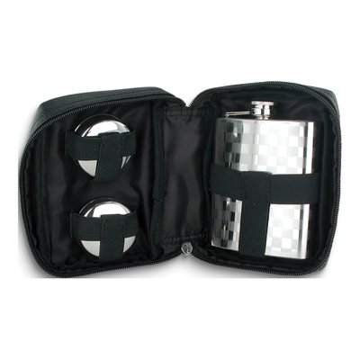 Rebel Steel Flask Gift Set with Shot Cups