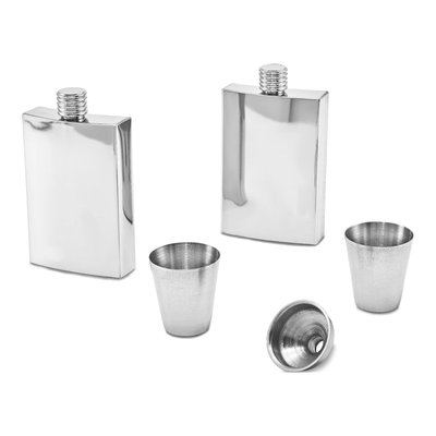 Stainless Steel Flask & Shot Glass Gift Set – view 3
