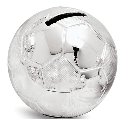 Silver-Plated Mini Soccer Ball Bank
